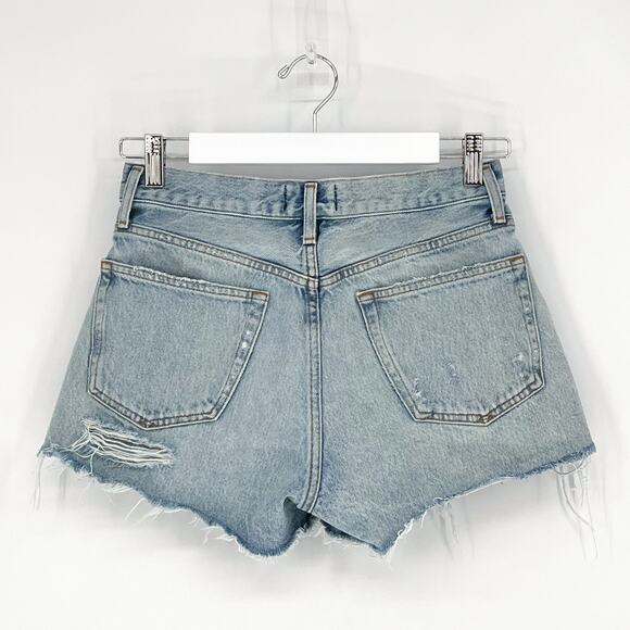 AGOLDE Parker Vintage Cut Off Denim Shorts Size 26 Broken Distressed - Picture 5 of 5